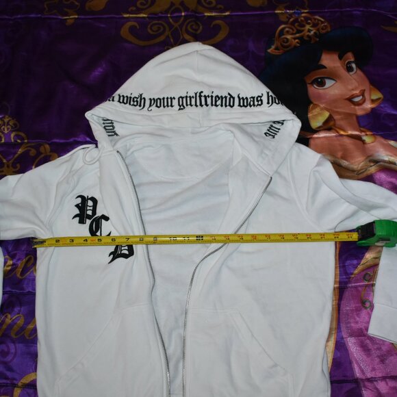 PUSSYCAT DOLLS DON'T CHA WISH HOT LIKE ME HOODIE size S Small DAMAGED ZIP ZIPPER - Picture 13 of 15
